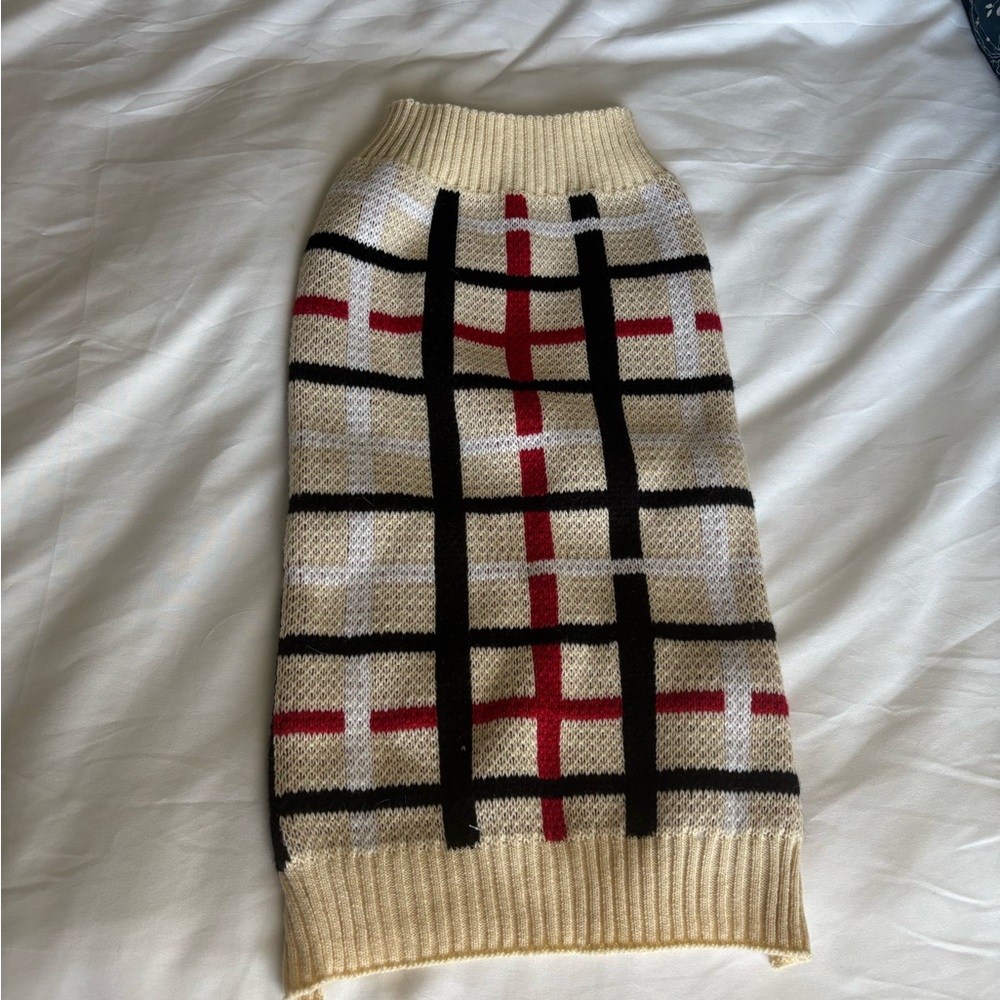 NWOT Doggy Sweater - Plaid Woven